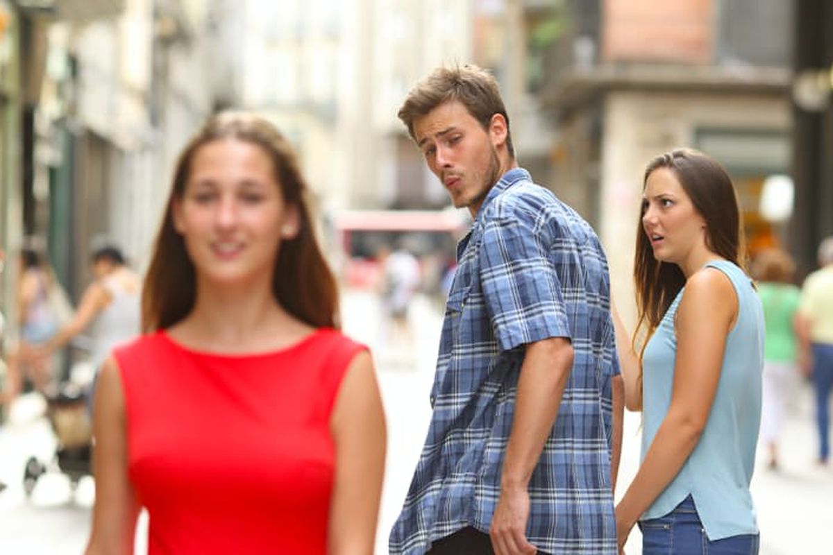 Distracted Boyfriend meme about Brandon Blackwood
